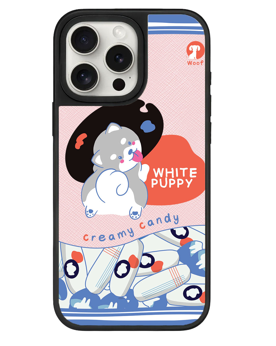 ที่จับหนังสำหรับ iPhone - ลายลูกสุนัขสีขาว