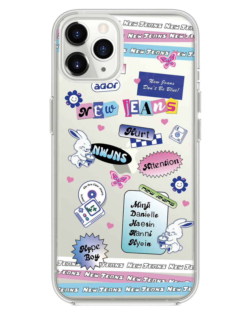 مجموعة ملصقات حماية خلفية هجينة لهاتف iPhone - NEW JEANS