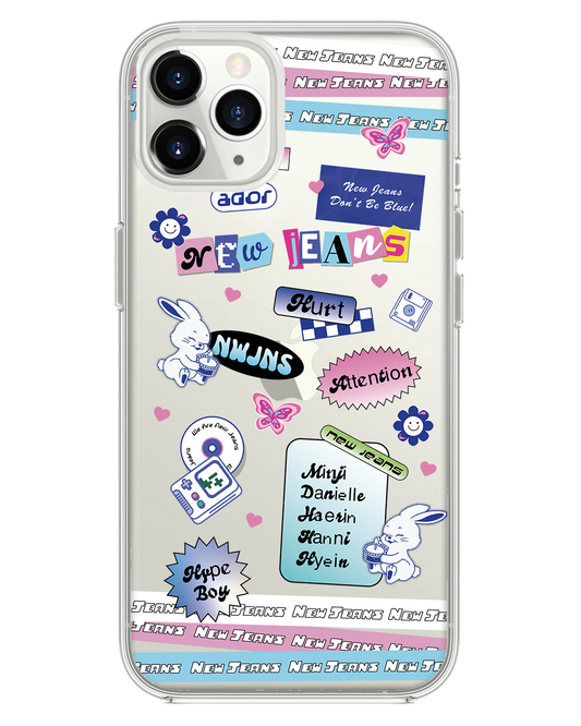 مجموعة ملصقات حماية خلفية هجينة لهاتف iPhone - NEW JEANS