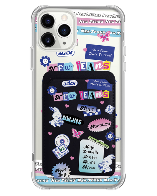 حافظة محفظة مغناطيسية للآيفون - مجموعة ملصقات جينز جديدة