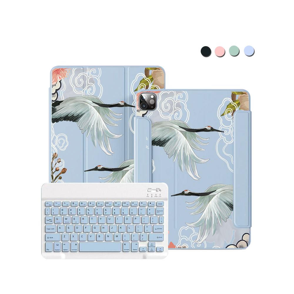 ฝาพับคีย์บอร์ดไร้สายสำหรับ iPad / Android - ภาพวาดสีน้ำมันรูปนก