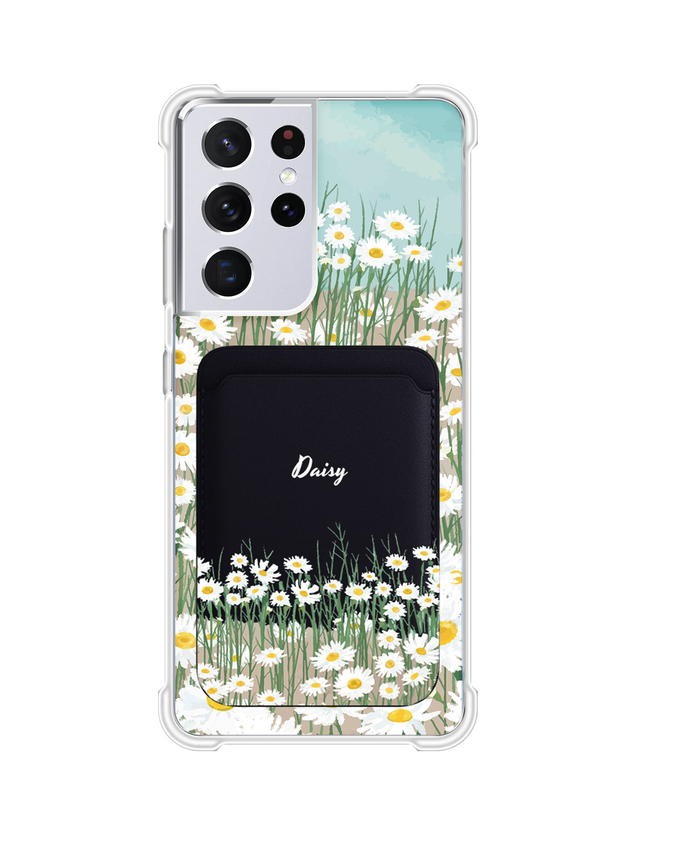 Android Magnetic Wallet Case - Oil Painting Daisy