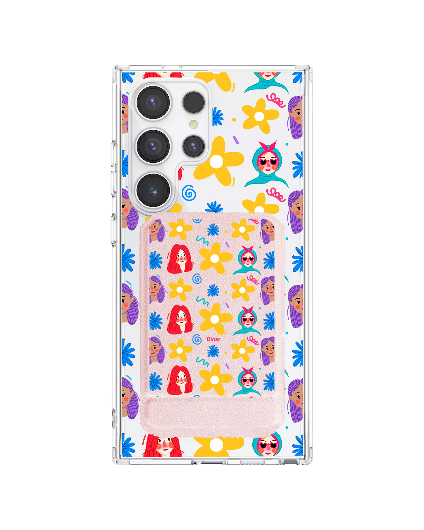 Android Magnetic Multifold Wallet - Daisy Faces