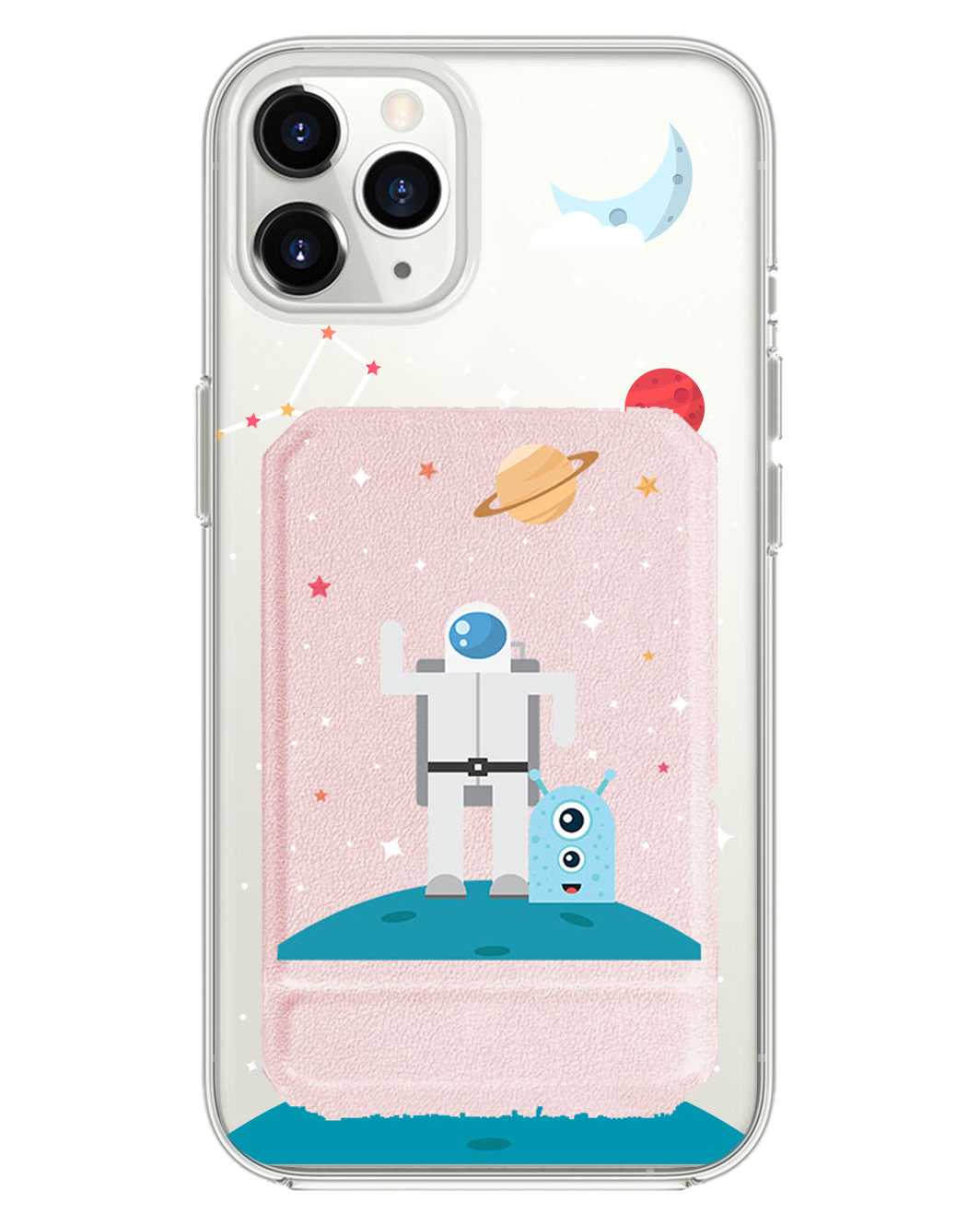 iPhone Magnetic Multifold Wallet - Blue Alien
