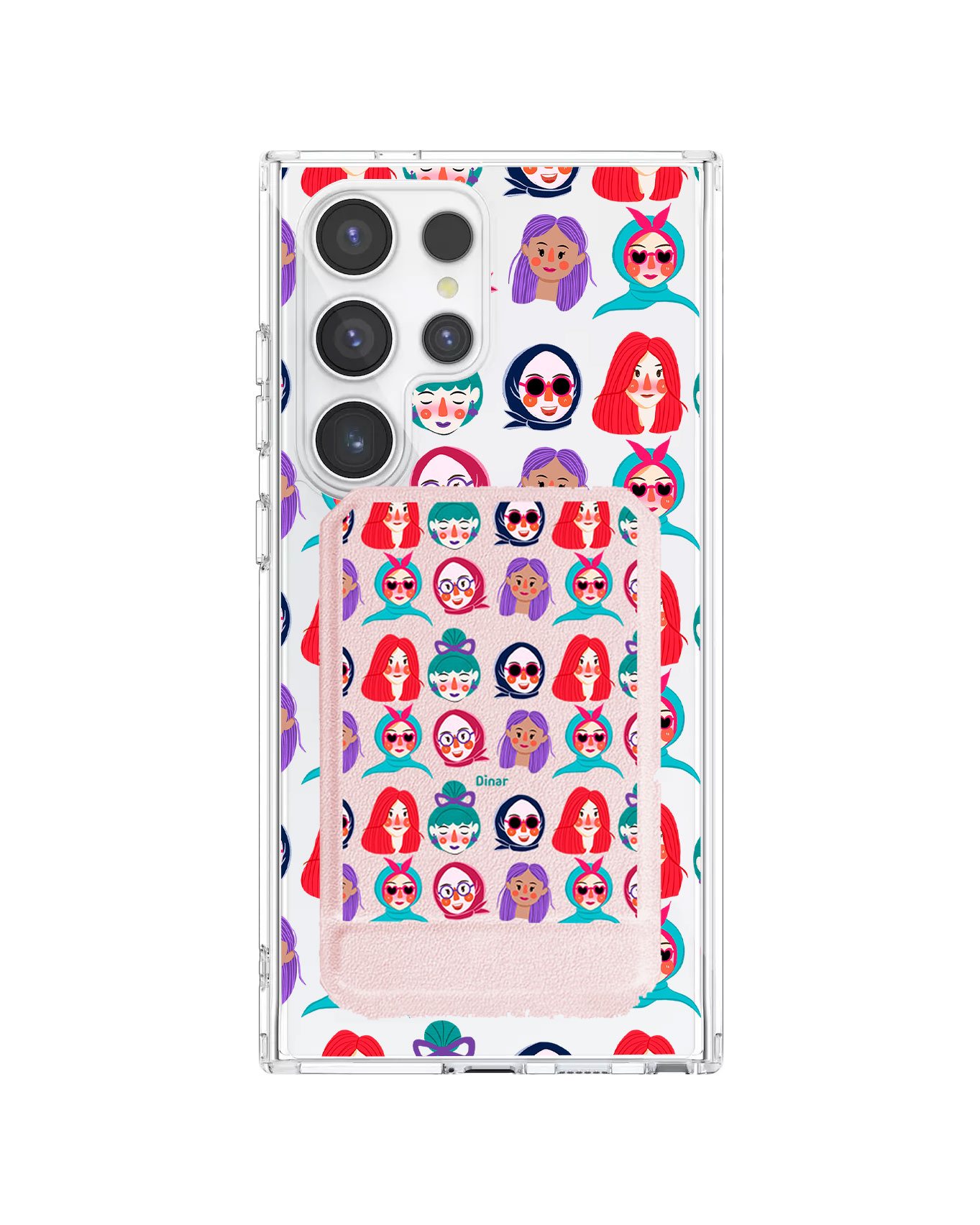 Android Magnetic Multifold Wallet - Cute Sweety Faces