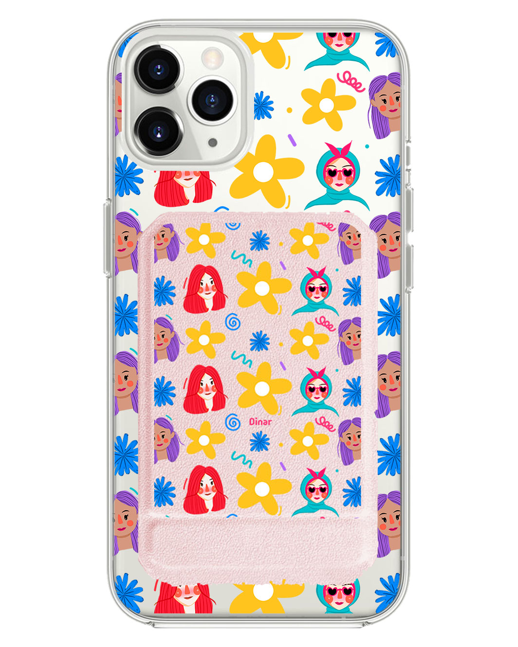 iPhone Magnetic Multifold Wallet - Daisy Faces