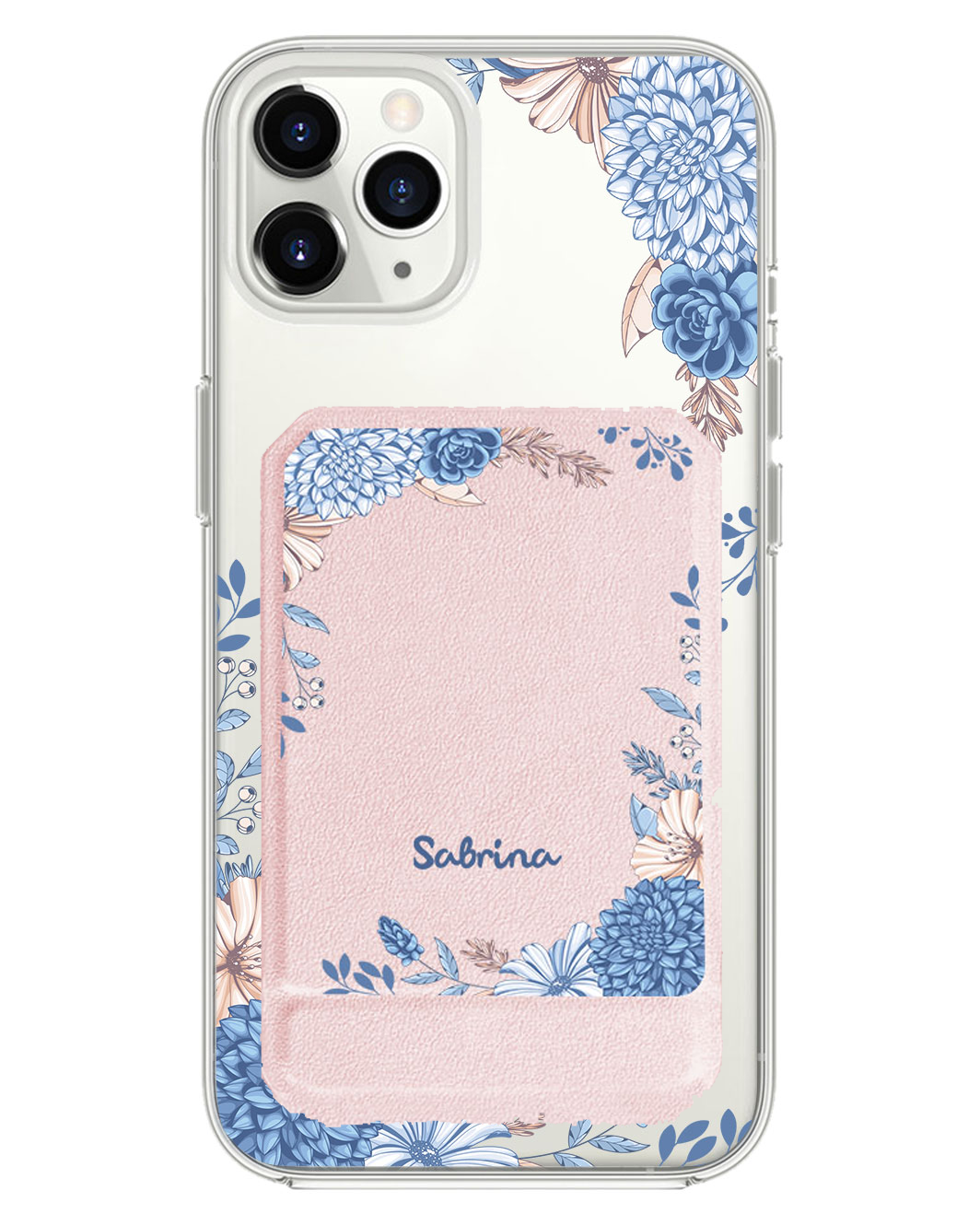 iPhone Magnetic Multifold Wallet - Blue Florals