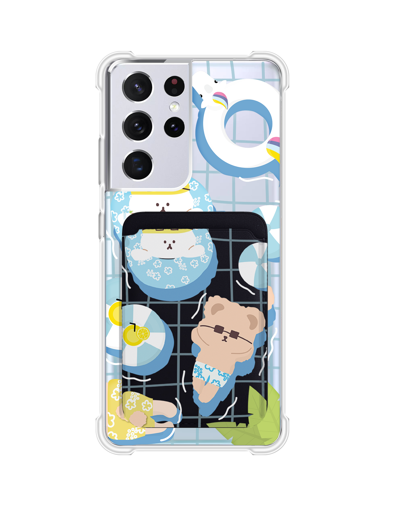 Android Magnetic Wallet Case - Pool Party Blue