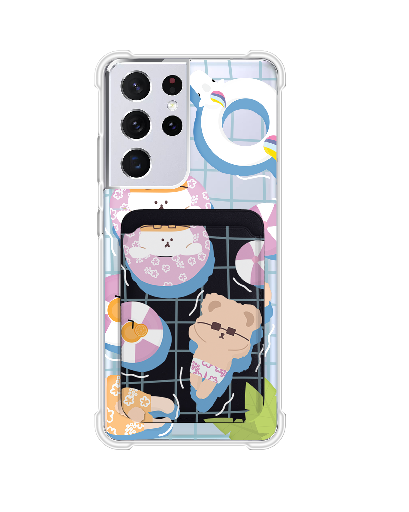 Android Magnetic Wallet Case - Pool Party Pink