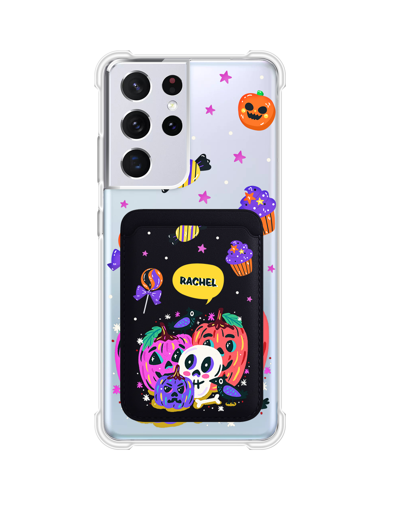 เคสกระเป๋าสตางค์แม่เหล็กสำหรับ Android - Pumpkins Monster
