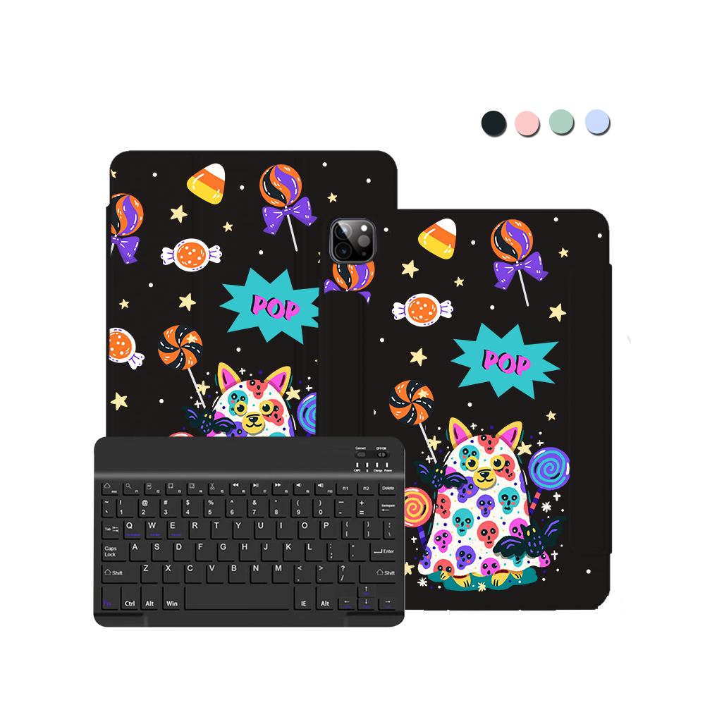 ฝาพับคีย์บอร์ดไร้สายสำหรับ iPad / Android Tab - Puppy Monster