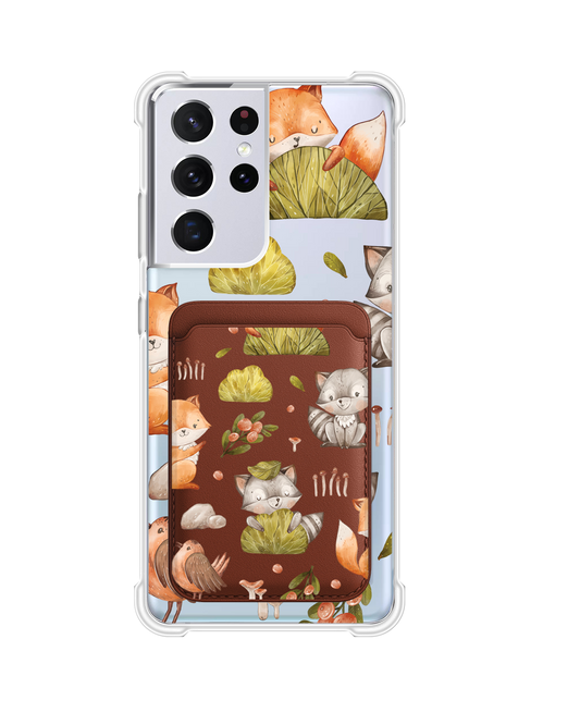 เคสกระเป๋าสตางค์แม่เหล็กสำหรับ Android - แรคคูนและผองเพื่อน