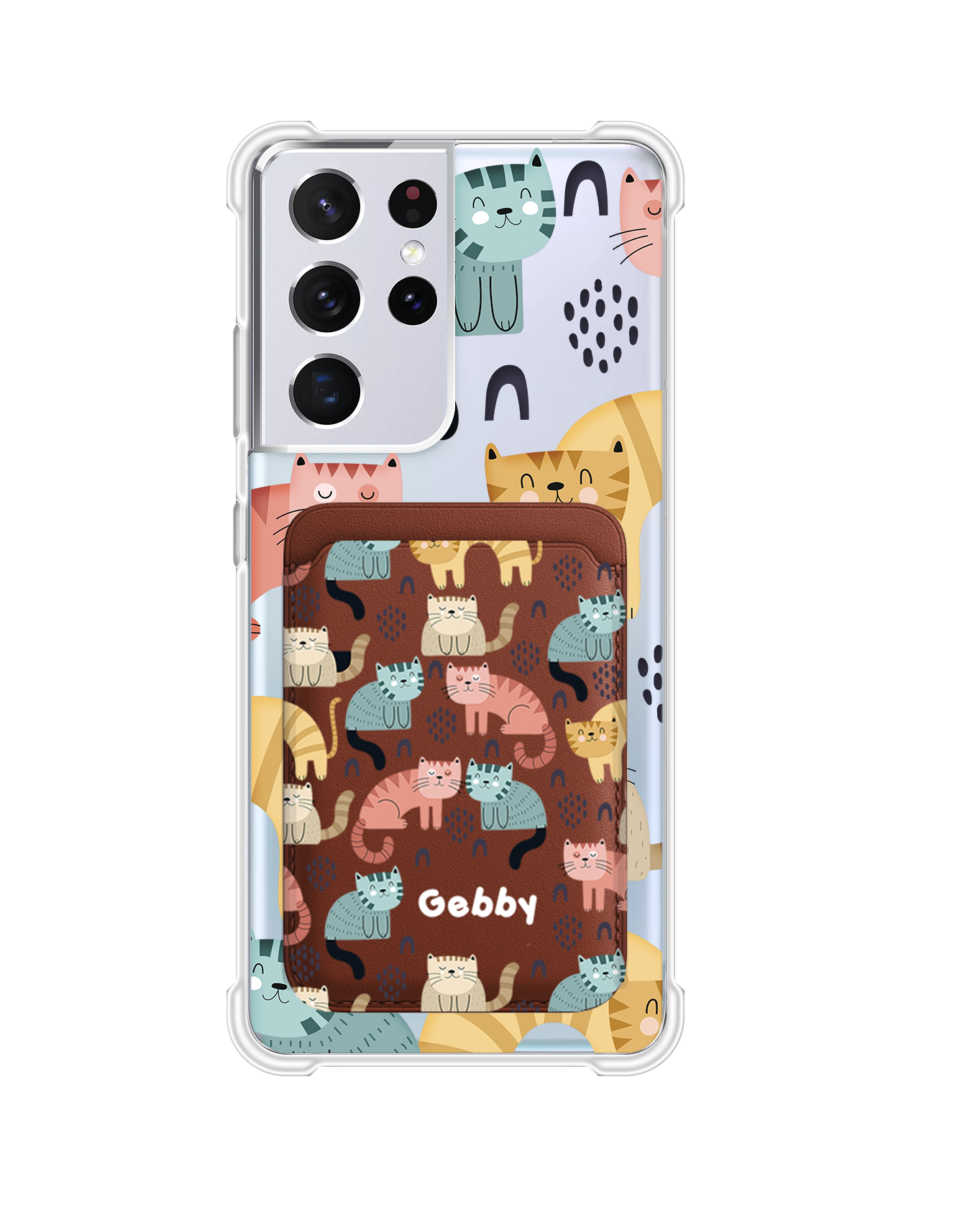 Android Magnetic Wallet Case - Rainbow Meow 1.0