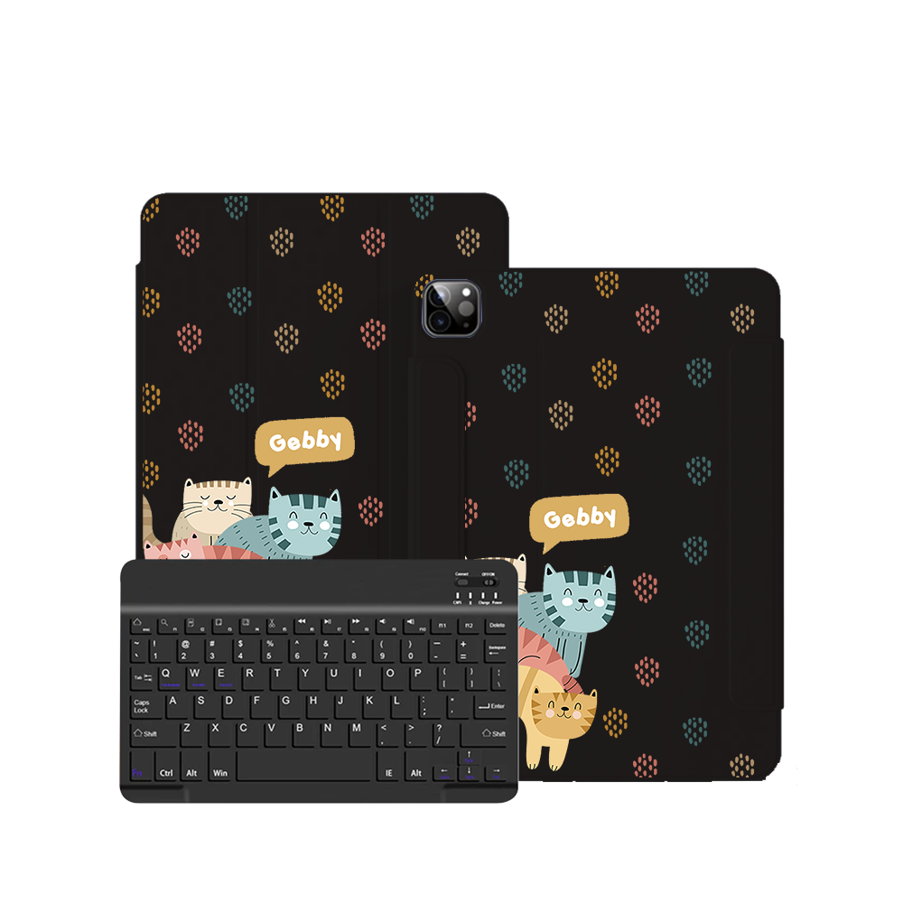 ฝาพับคีย์บอร์ดไร้สายสำหรับ iPad / Android Tab - Rainbow Meow 2.0