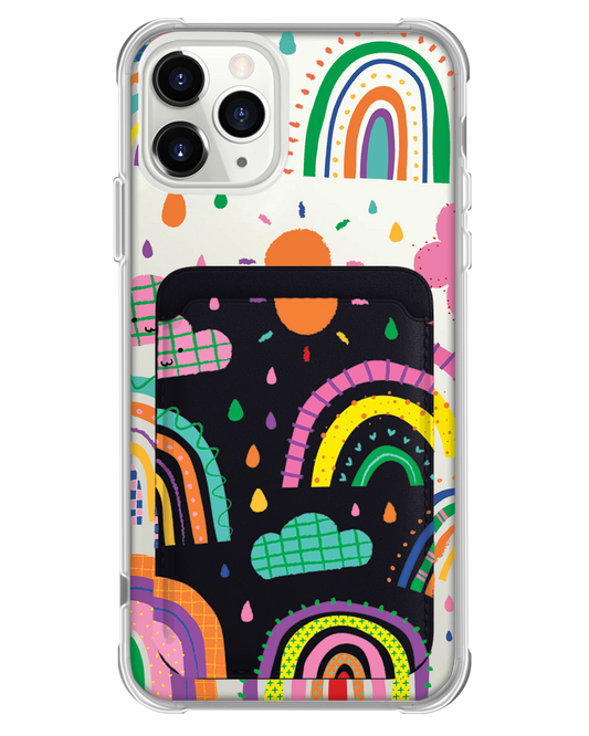 حافظة محفظة مغناطيسية للآيفون - قوس قزح