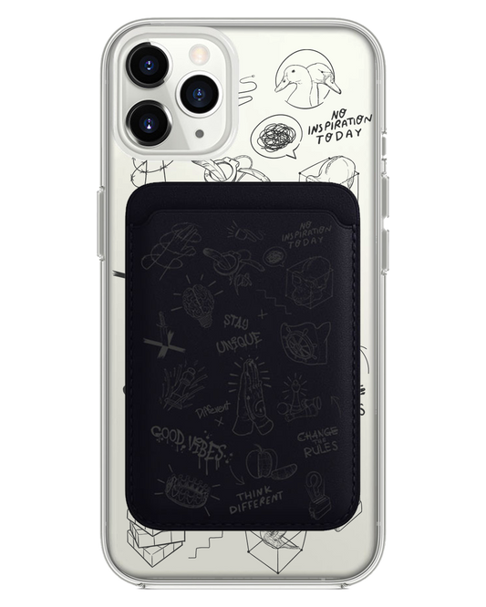 حافظة محفظة مغناطيسية لهاتف iPhone - حافظ على وحدتك باللون الأسود