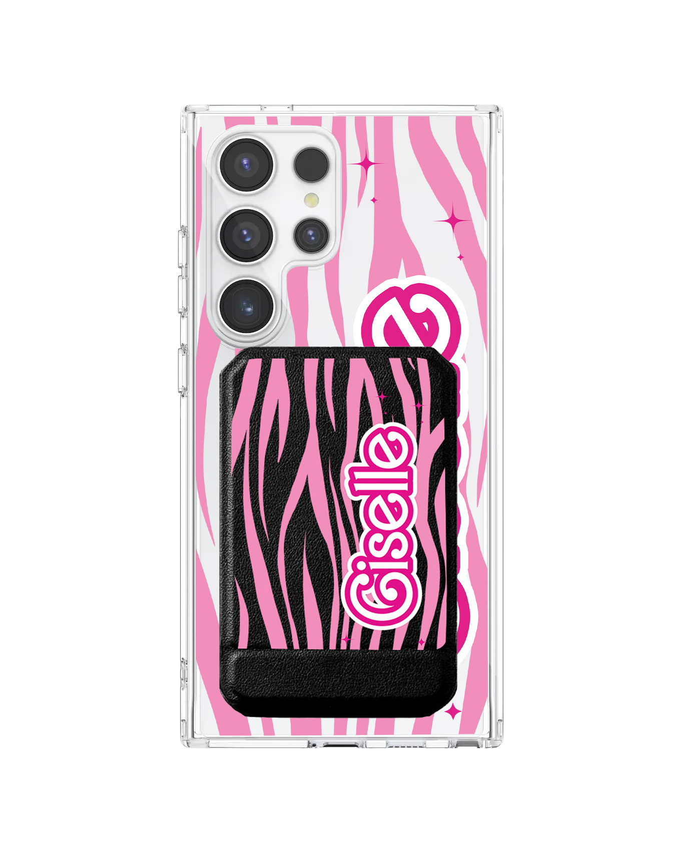 Android Magnetic Multifold Wallet - Barbie Zebra Pattern