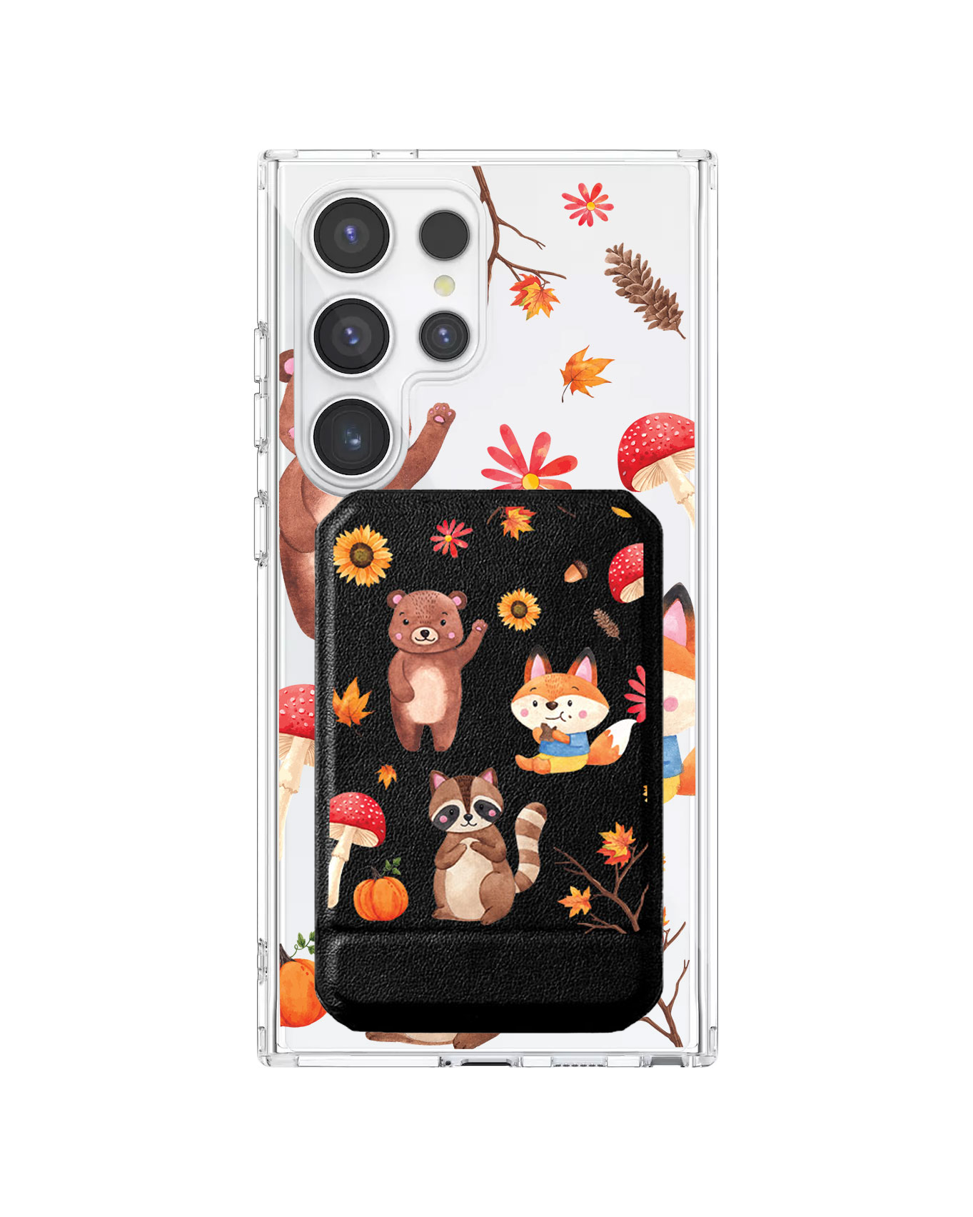 Android Magnetic Multifold Wallet - Autumn Animals