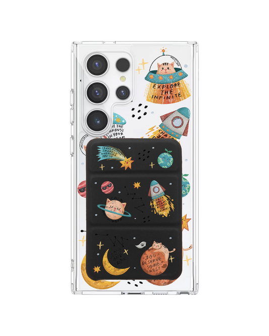 Android Magnetic Trifold Wallet Case - Spaceship