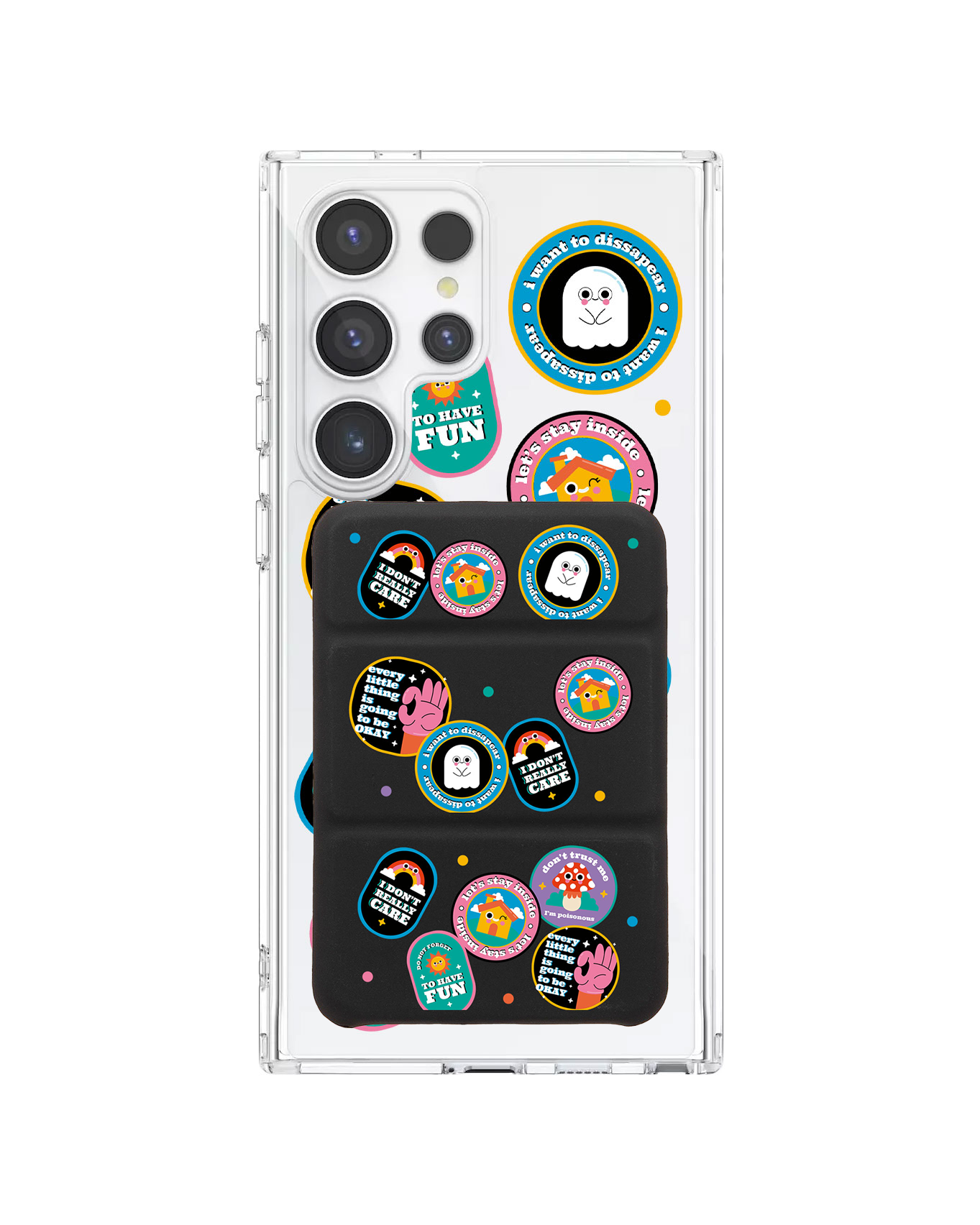 เคสกระเป๋าสตางค์พับสามทบแบบแม่เหล็กสำหรับ Android - Monster Sticker Pack