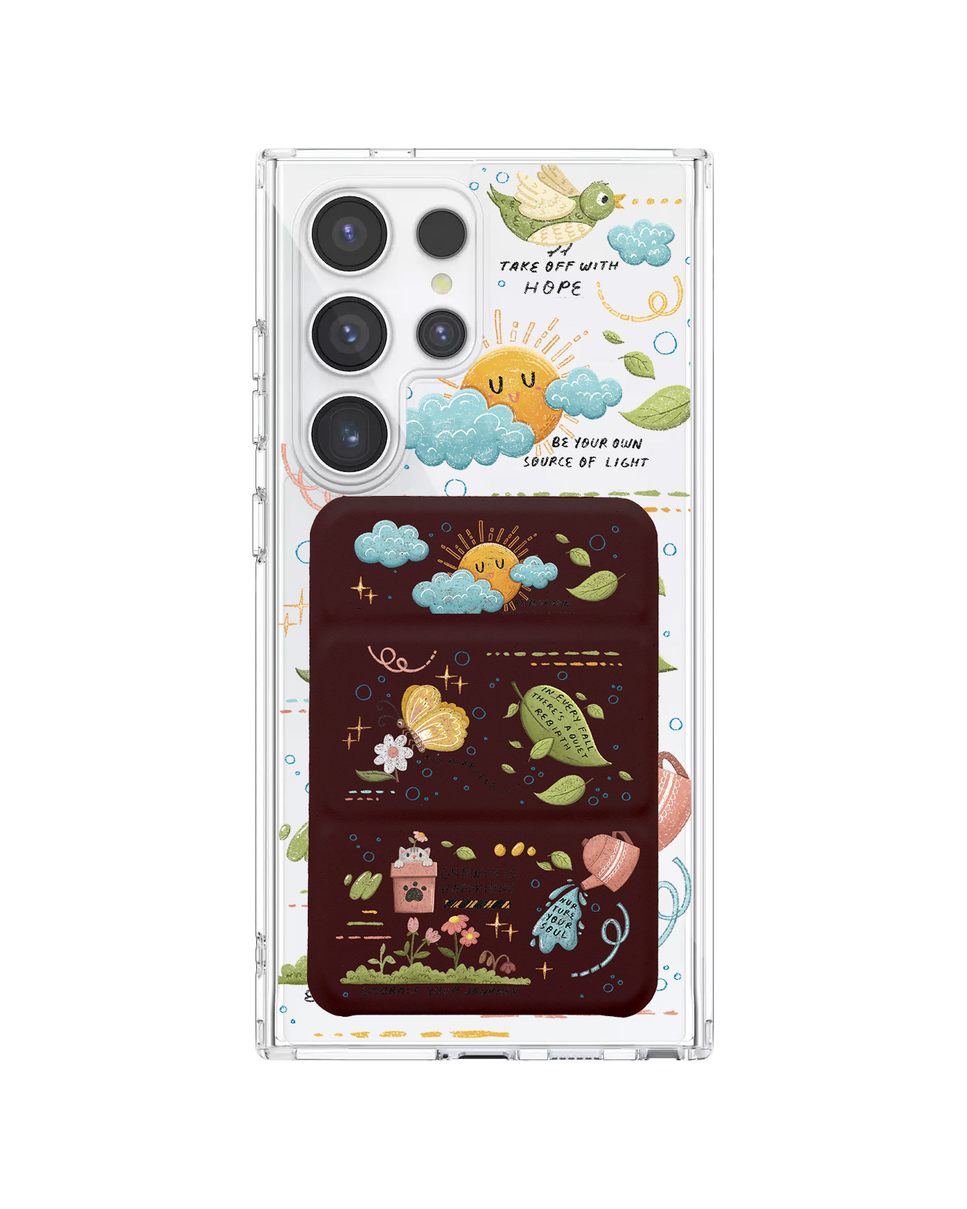 เคสกระเป๋าสตางค์พับสามทบแบบแม่เหล็กสำหรับ Android - Growth