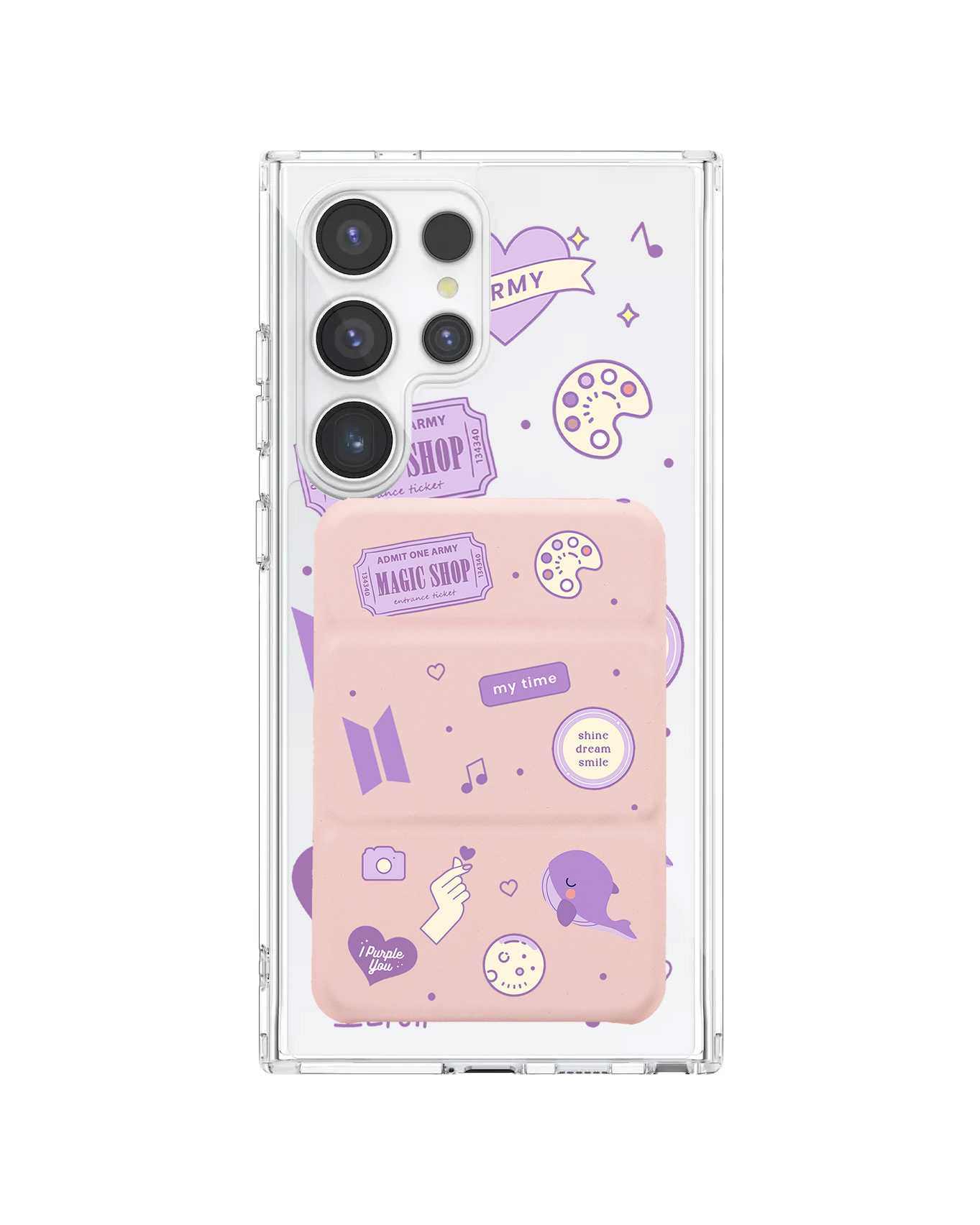 เคสกระเป๋าสตางค์พับสามทบแบบแม่เหล็กสำหรับ Android - แพ็คสติ๊กเกอร์ BTS