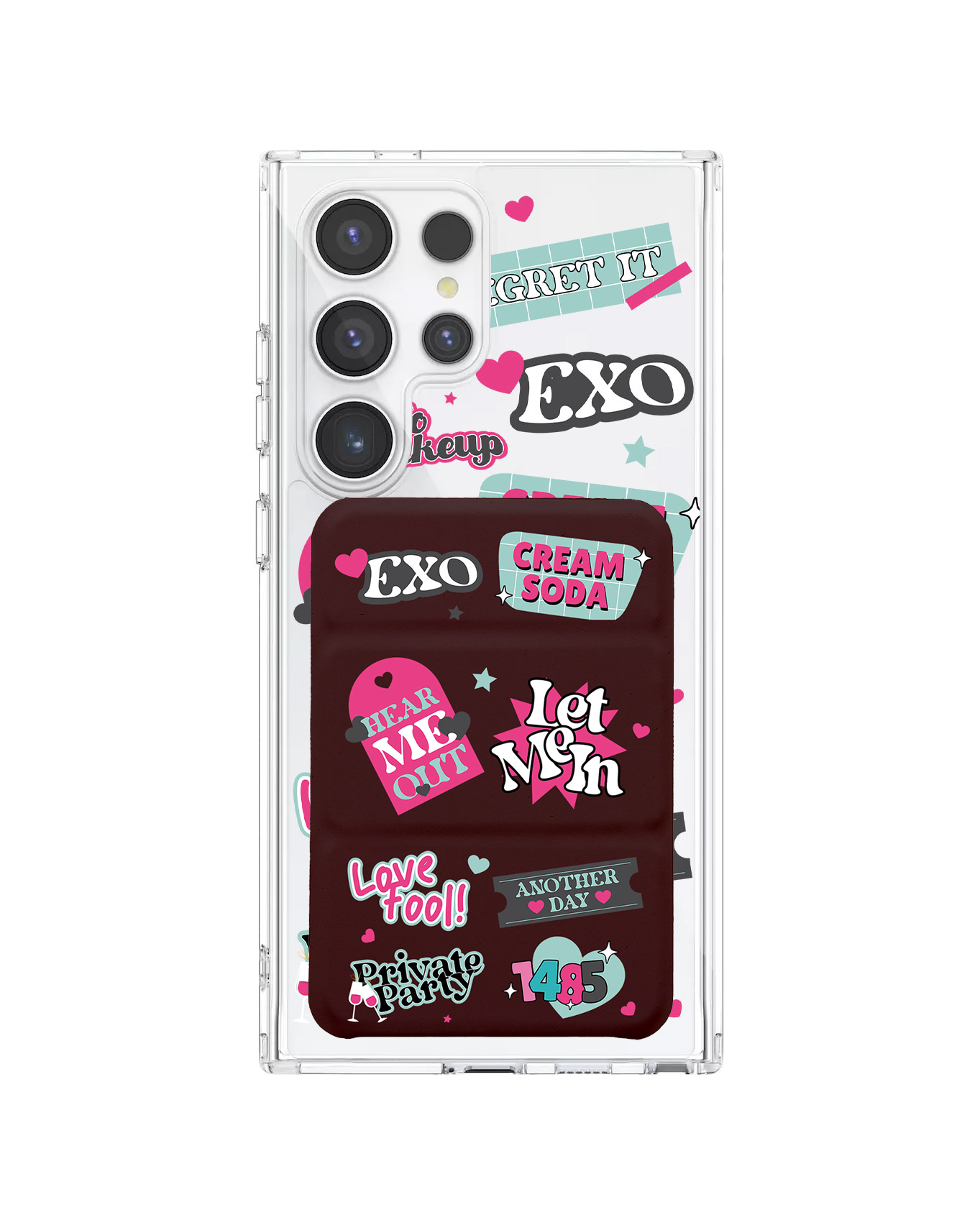 เคสกระเป๋าสตางค์พับสามทบแบบแม่เหล็กสำหรับ Android - Exo Cream Soda