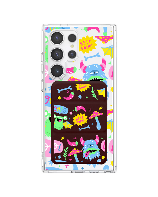 Android Magnetic Trifold Wallet Case - Monster Say Keep Going