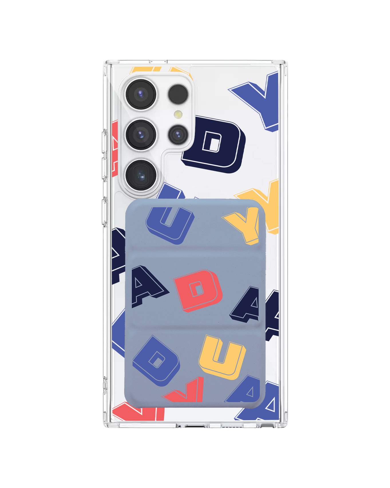 เคสกระเป๋าสตางค์พับสามทบแบบแม่เหล็กสำหรับ Android - ลายโมโนแกรมสุดเท่