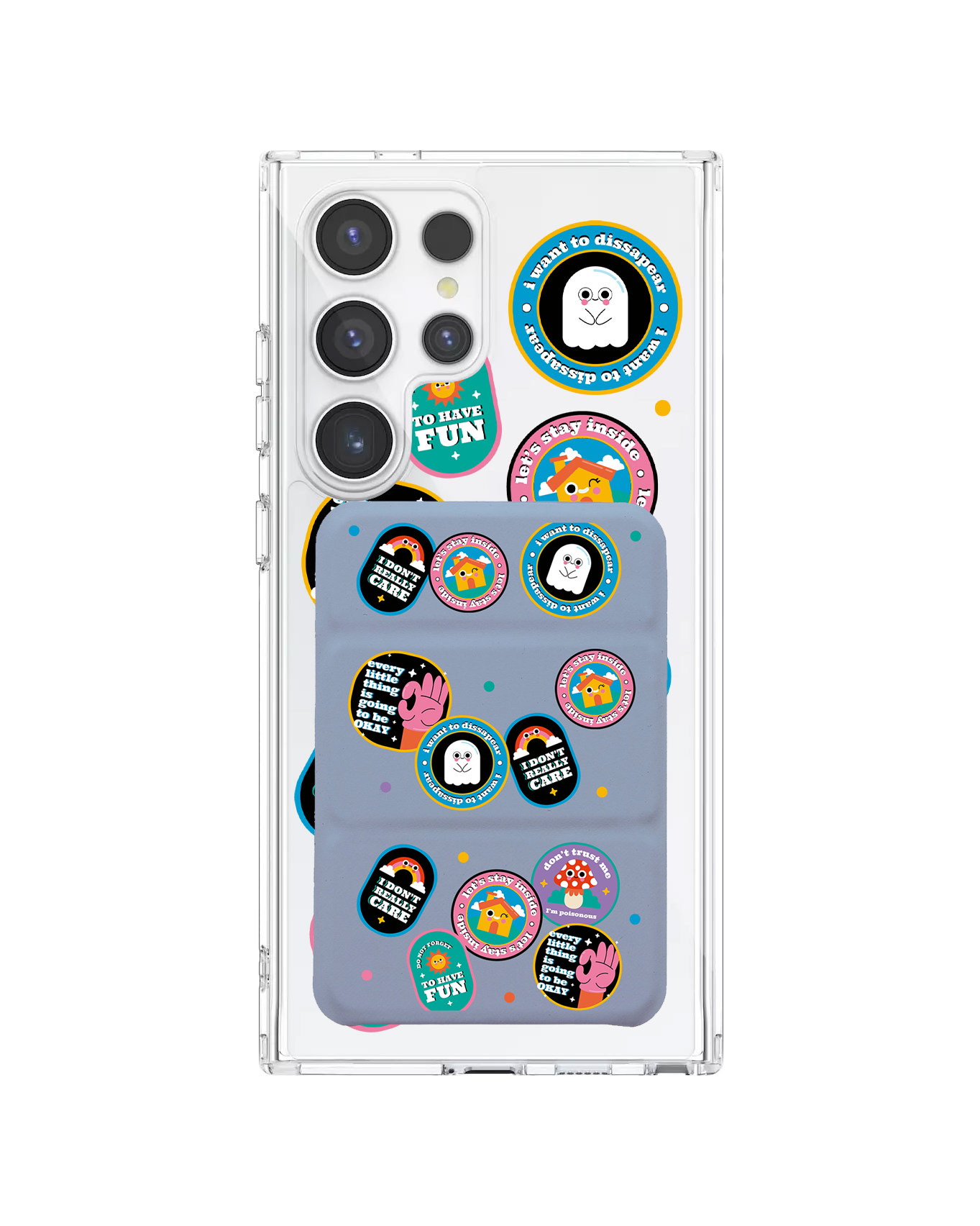 เคสกระเป๋าสตางค์พับสามทบแบบแม่เหล็กสำหรับ Android - Monster Sticker Pack