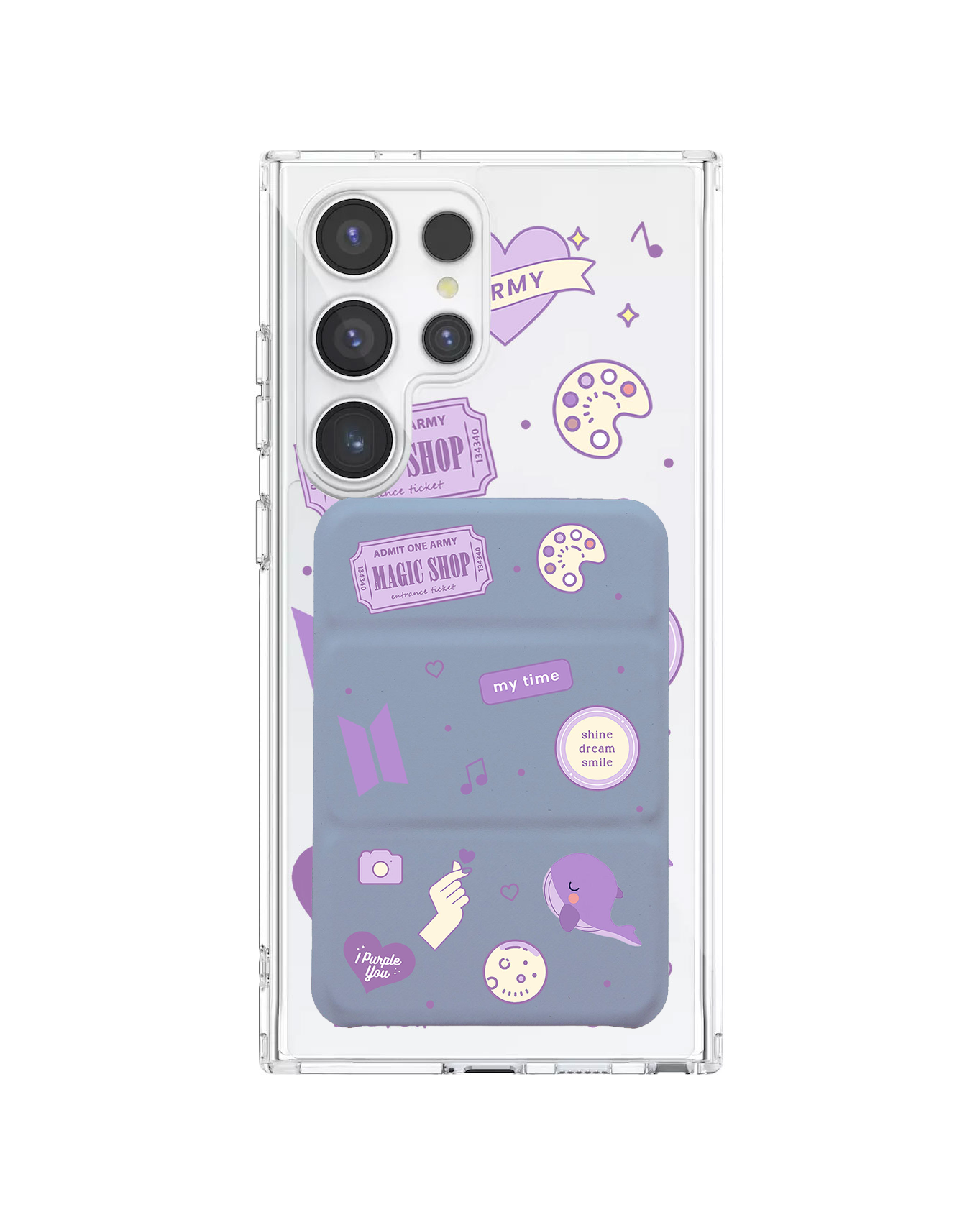 เคสกระเป๋าสตางค์พับสามทบแบบแม่เหล็กสำหรับ Android - แพ็คสติ๊กเกอร์ BTS