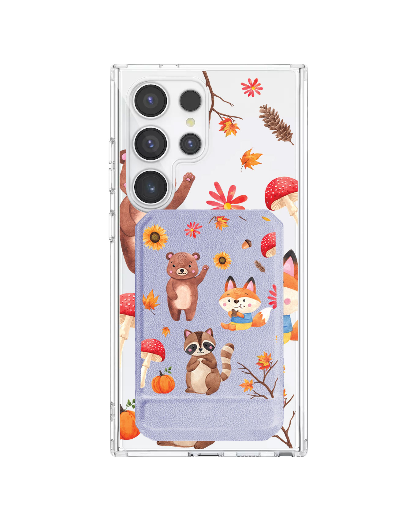 Android Magnetic Multifold Wallet - Autumn Animals