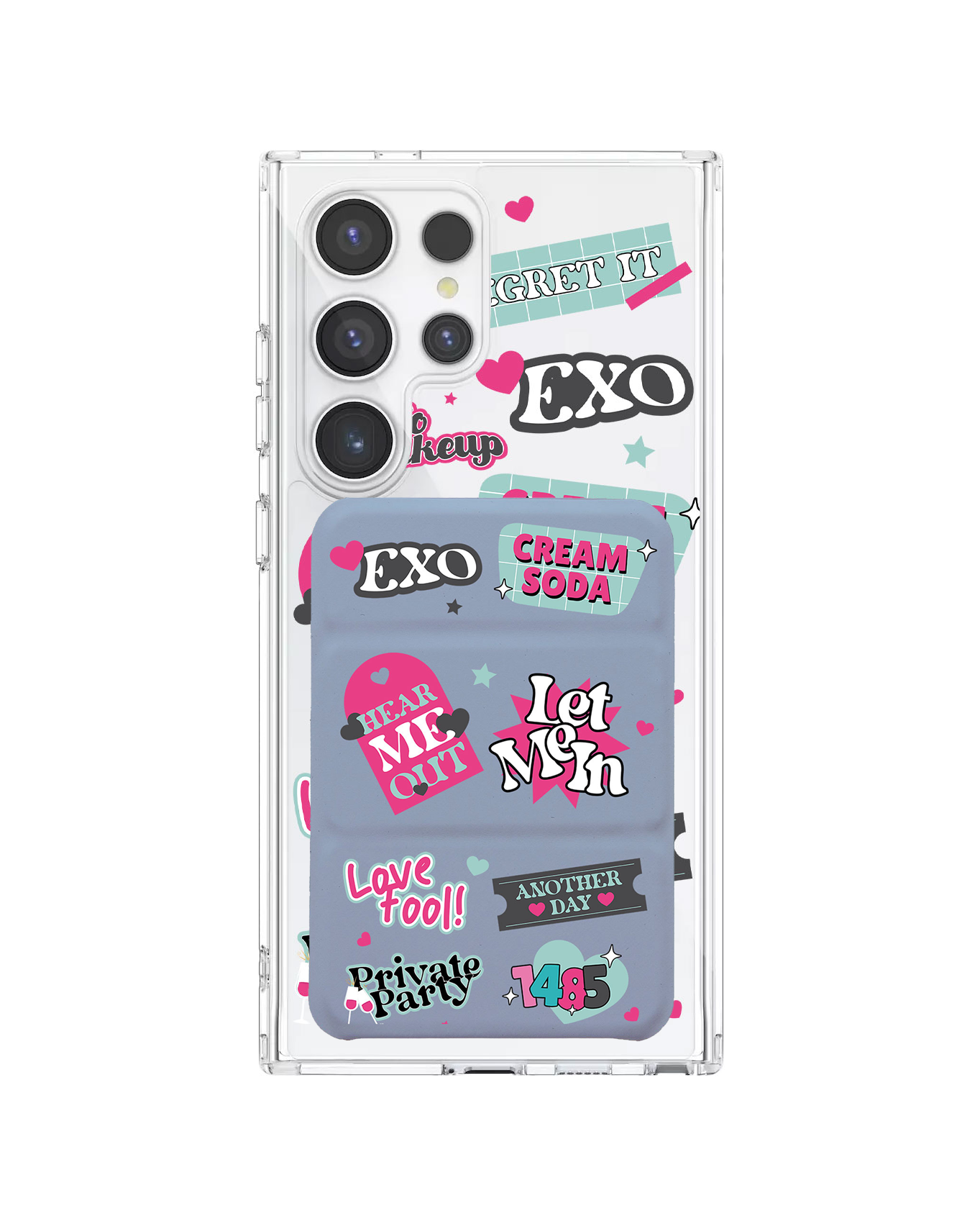 เคสกระเป๋าสตางค์พับสามทบแบบแม่เหล็กสำหรับ Android - Exo Cream Soda
