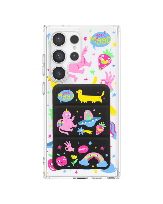 Android Magnetic Trifold Wallet Case - Monster Say Good Mood