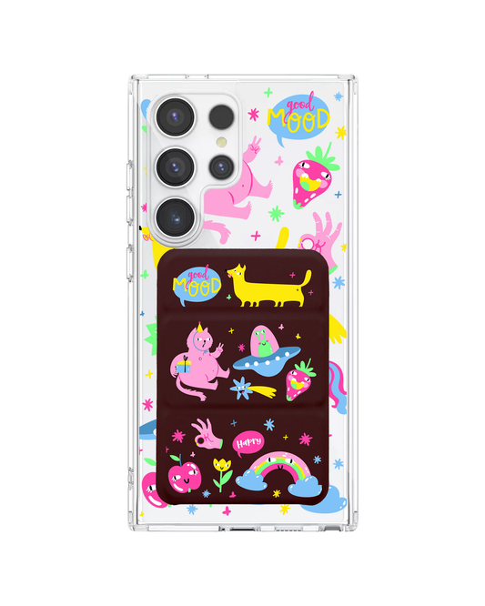 Android Magnetic Trifold Wallet Case - Monster Say Good Mood