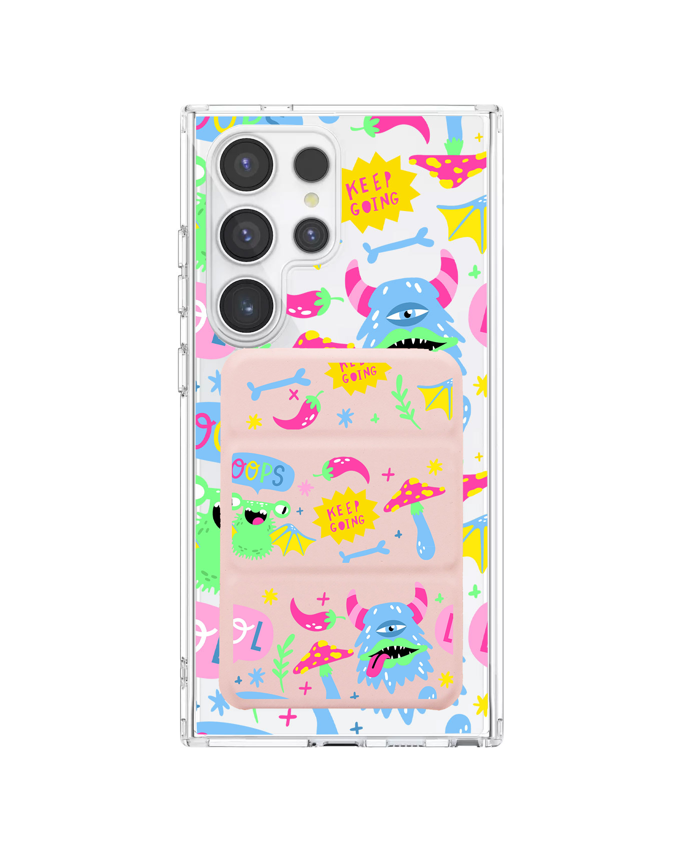 เคสกระเป๋าสตางค์พับสามทบแบบแม่เหล็กสำหรับ Android - Monster Say Keep Going