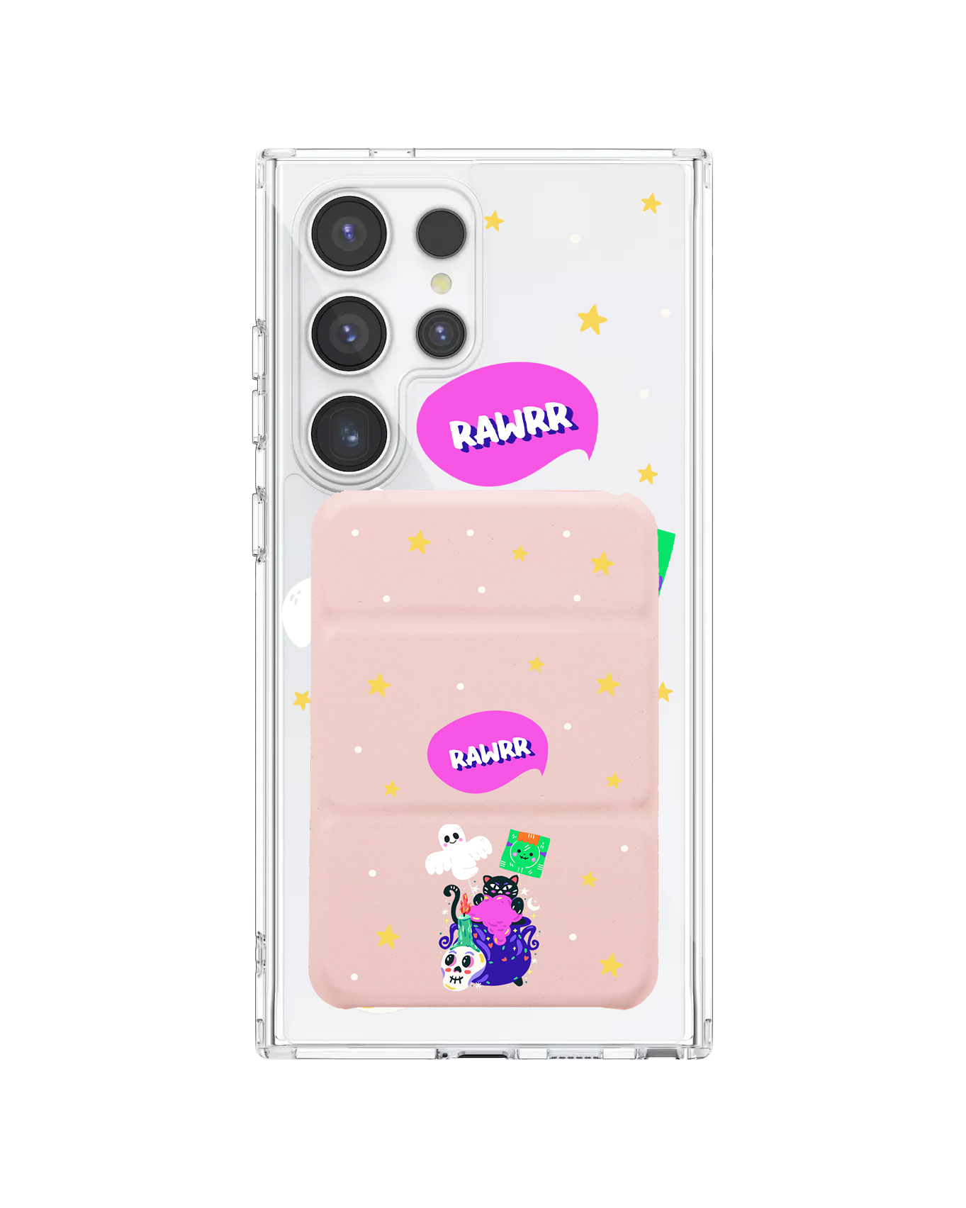 เคสกระเป๋าสตางค์พับสามทบแบบแม่เหล็กสำหรับ Android - Cat Monster