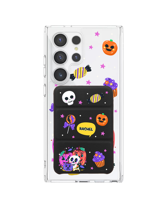 Android Magnetic Trifold Wallet Case - Pumpkin Monster