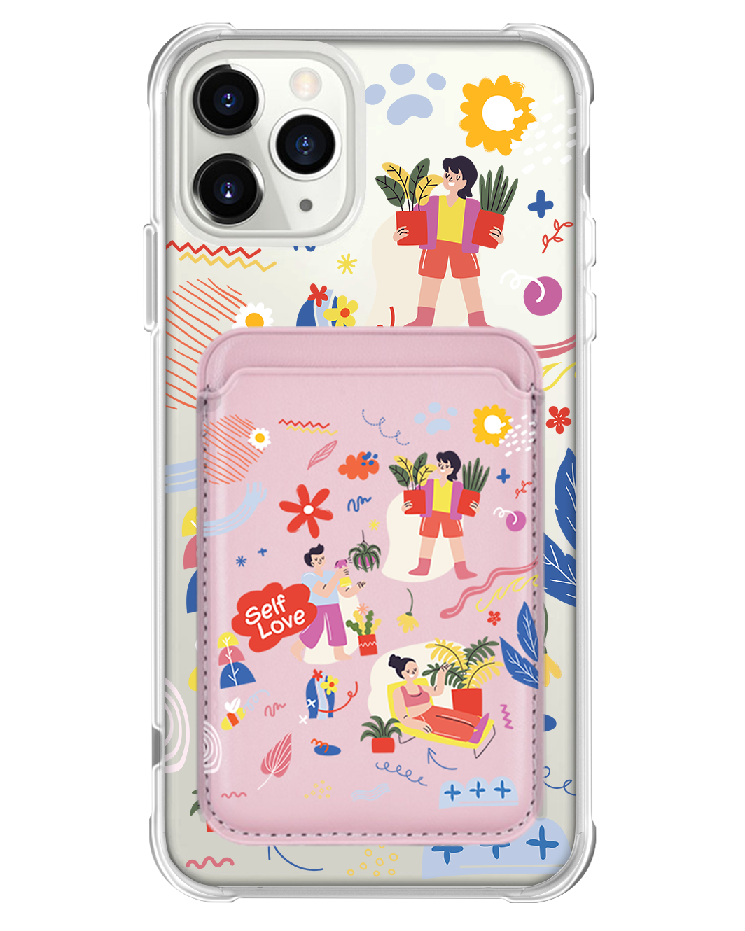 حافظة محفظة مغناطيسية للآيفون - مجموعة ملصقات حب الذات 1.0