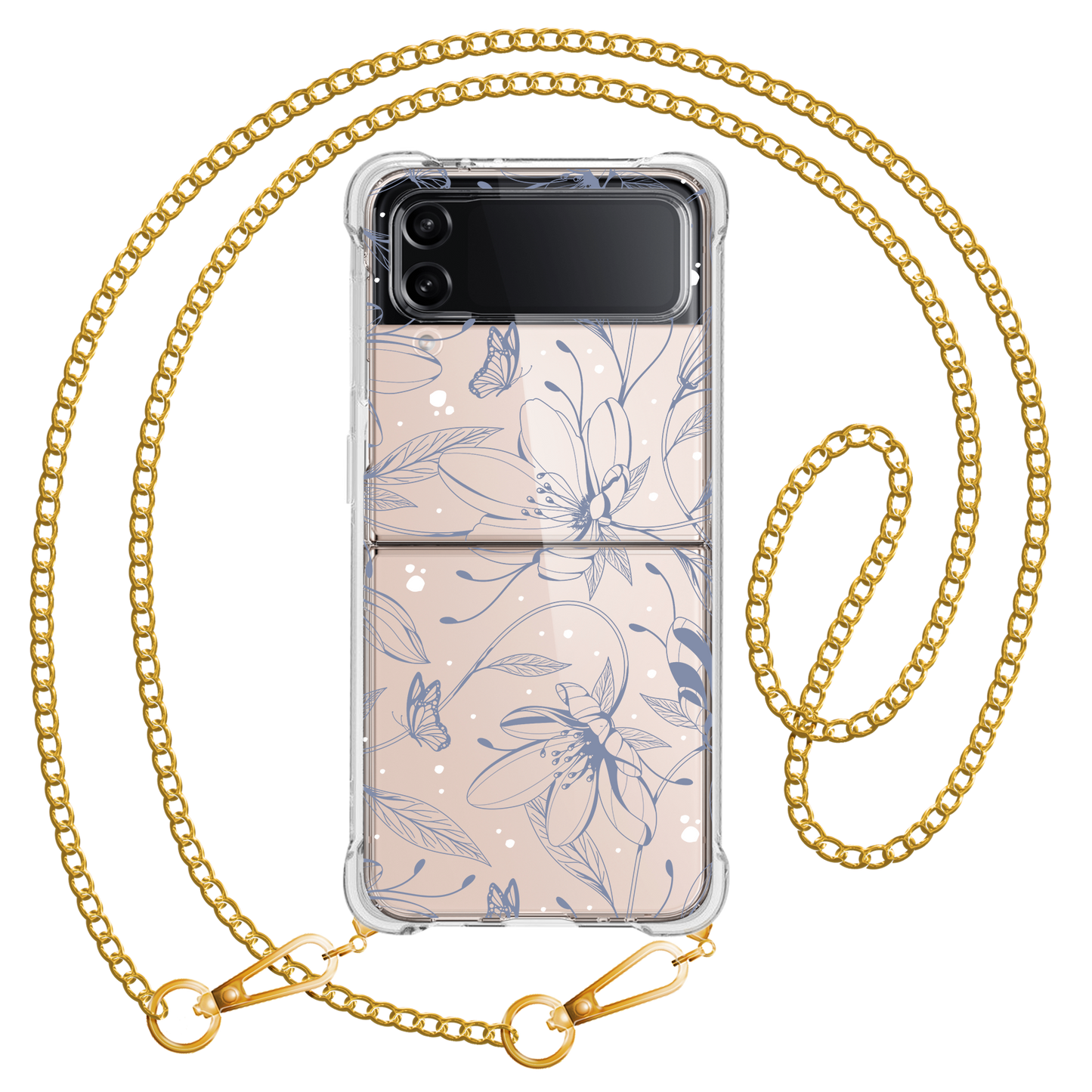 Android Flip / Fold Rearguard Hybrid - Sketchy Flower & Butterfly 2.0