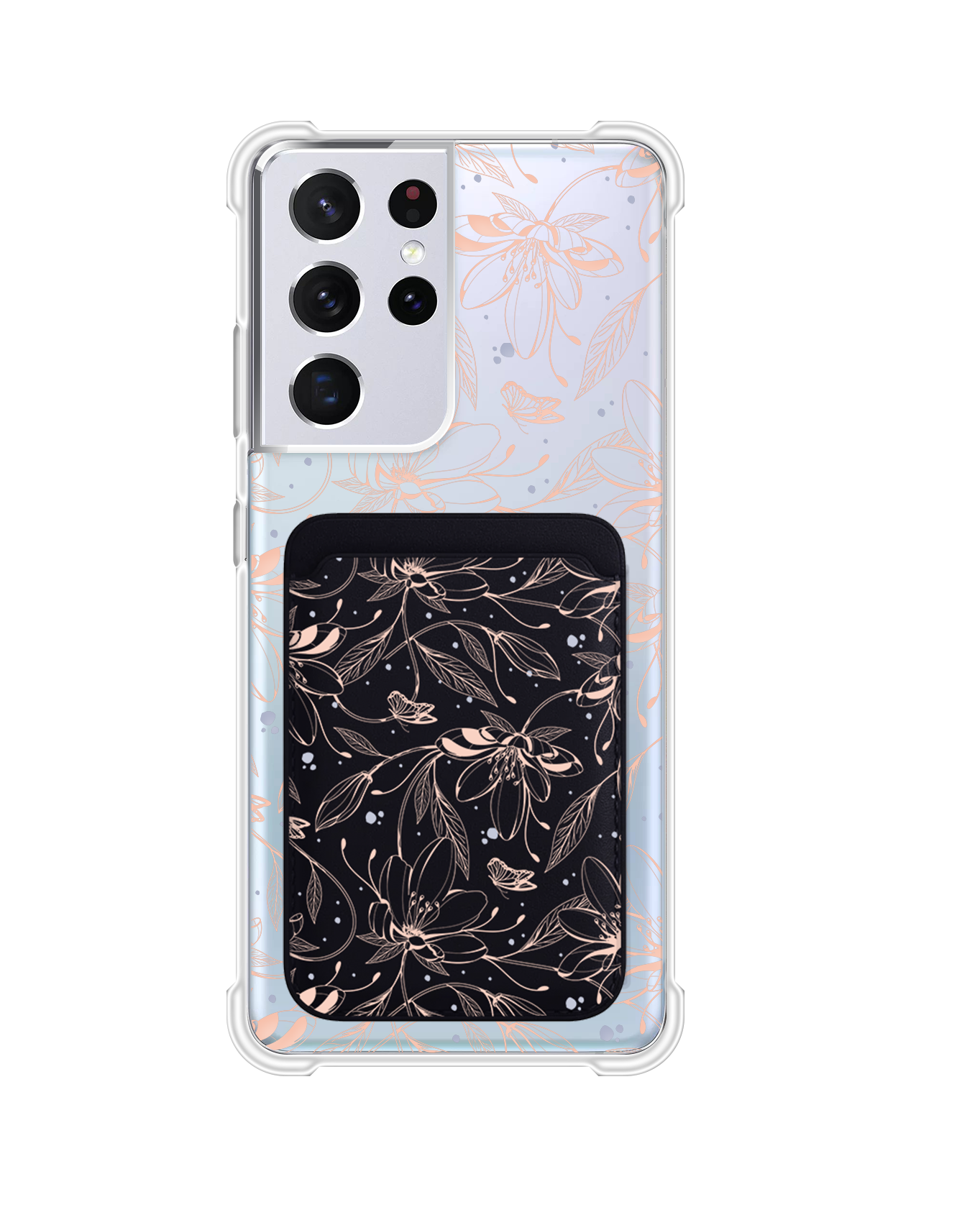 เคสกระเป๋าสตางค์แม่เหล็กสำหรับ Android - Sketchy Flower & Butterfly 1.0