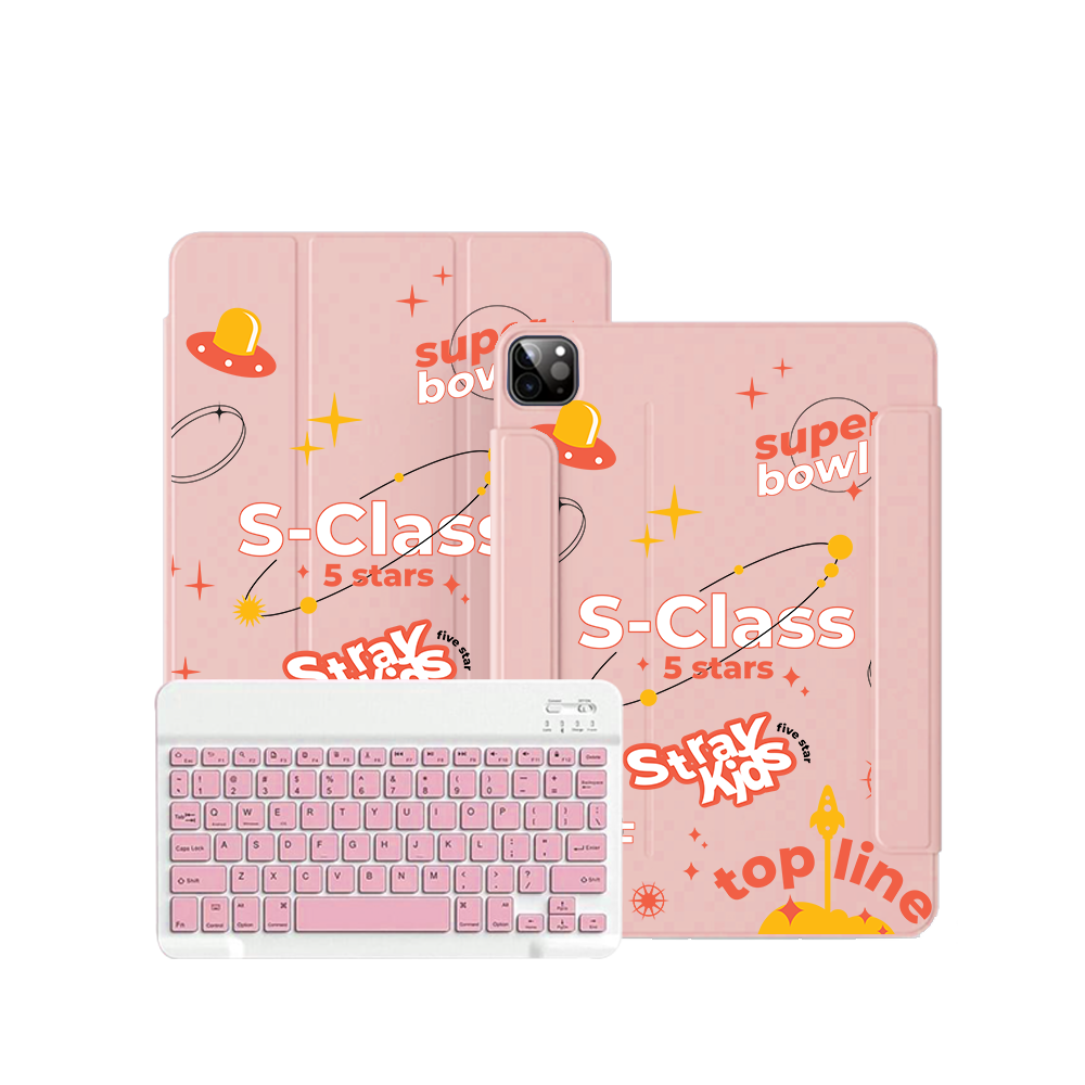 غطاء قابل للطي بلوحة مفاتيح لاسلكية لأجهزة iPad / Android Tab - Stray Kids 5 Star