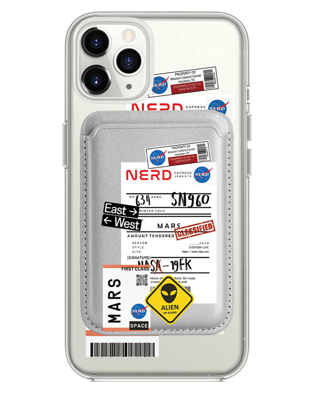iPhone Magnetic Wallet Case - Ticket to Mars