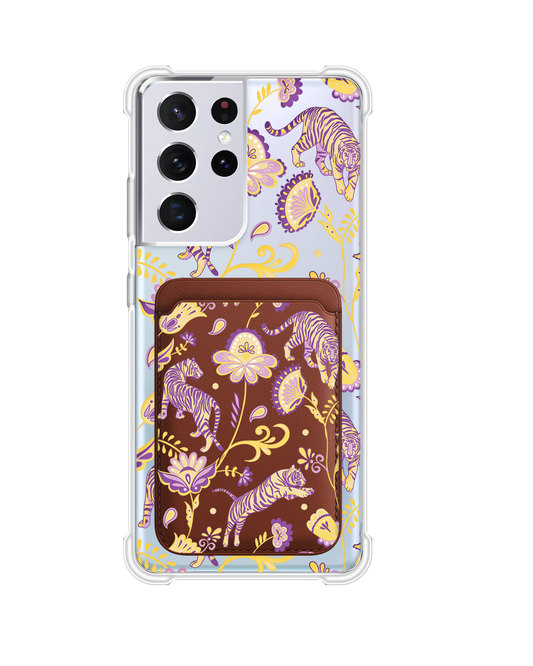 Android Magnetic Wallet Case - Tiger & Floral 4.0