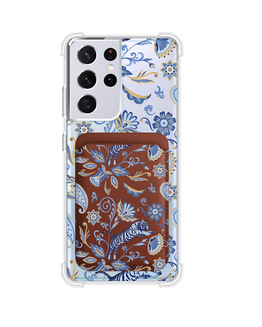 Android Magnetic Wallet Case - Tiger & Floral