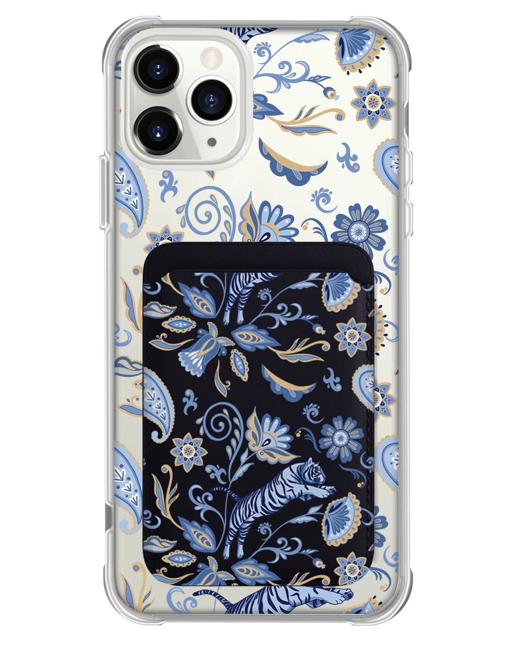 iPhone Magnetic Wallet Case - Tiger & Floral