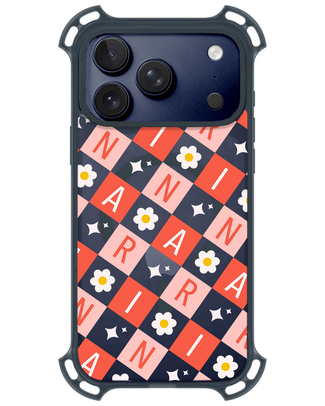 iPhone Rearguard UltimateZ - CUSTOM MONOGRAM 3.0 Flower Grid 2.0