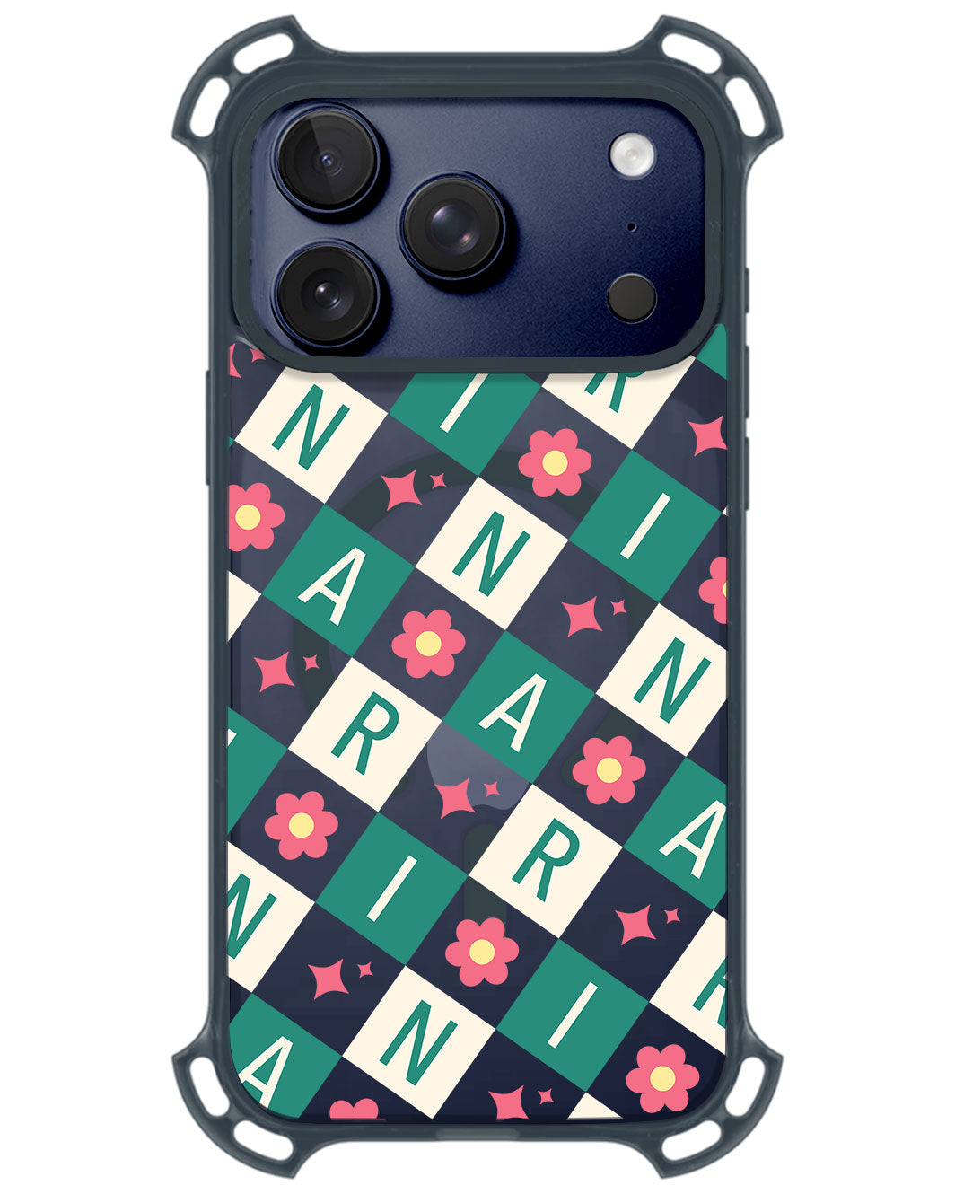 iPhone Rearguard UltimateZ - CUSTOM MONOGRAM 3.0 Flower Grid 4.0