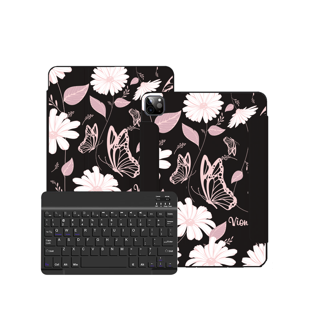 ฝาพับคีย์บอร์ดไร้สายสำหรับ iPad / Android - Butterfly Daisy