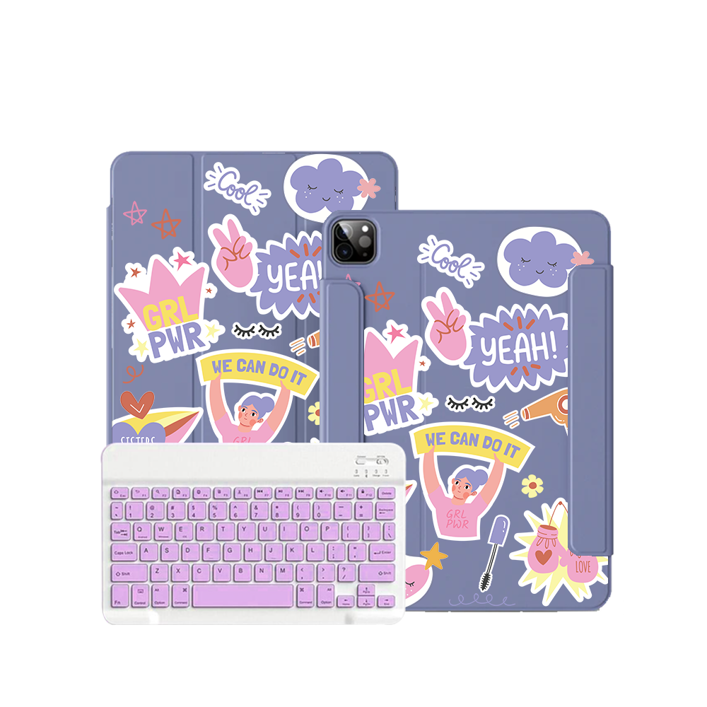 สติ๊กเกอร์ Girl Power สำหรับ iPad/Android Tab Wireless Keyboard Flipcover